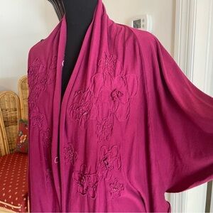 Anthropologie DELETTA Burgandy Wine Long Sleeve Knit Sweater Wrap!